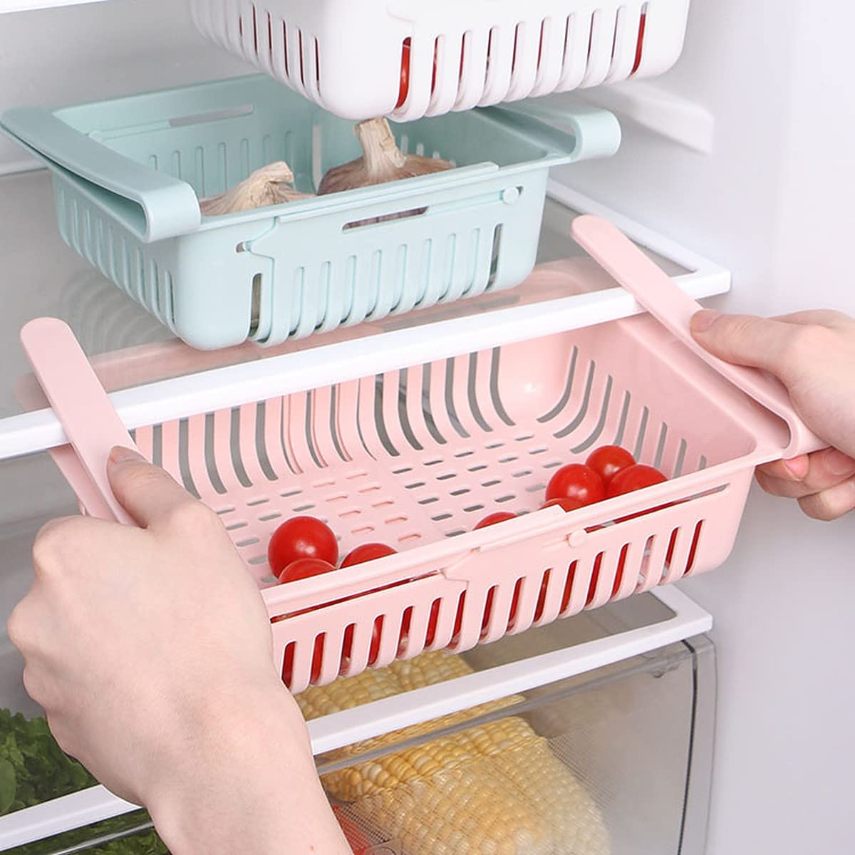 Retractable Drawer Type Refrigerator Storage Box Food Fresh