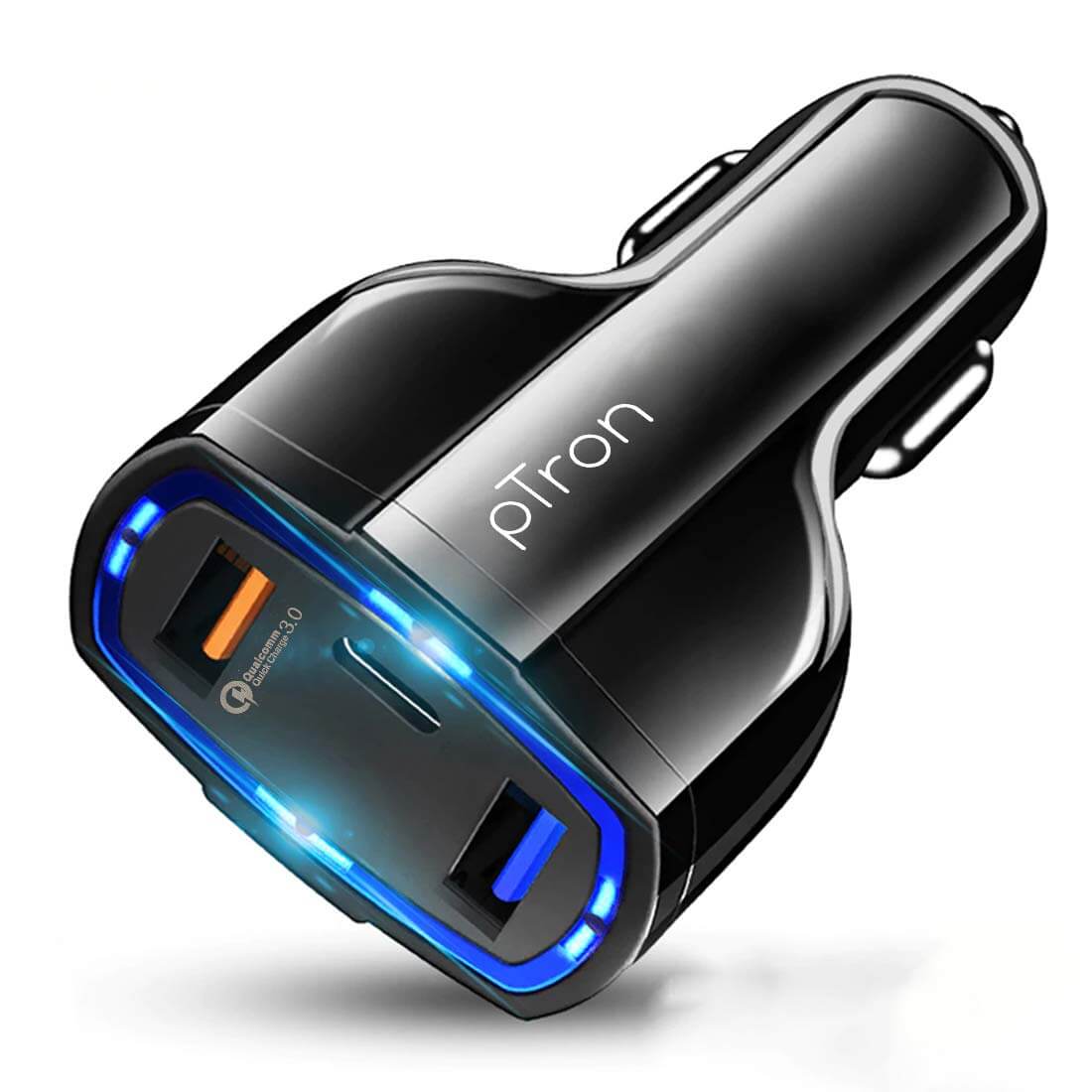 pTron Bullet Pro 36W PD Quick Charger, 3 Port Fast Car Charger